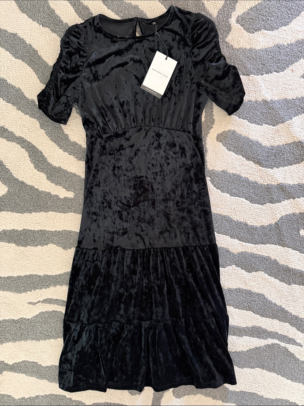 Who What Wear Black Velvet Midi Dress
